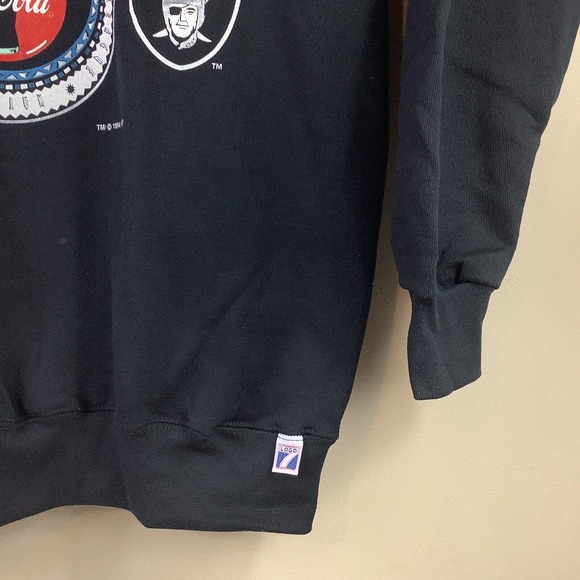 Vintage 1994 LA Raiders Coca Cola Crewneck Sweatshirt NFL Logo Seven 7 Deadstock - Picture 2 of 10